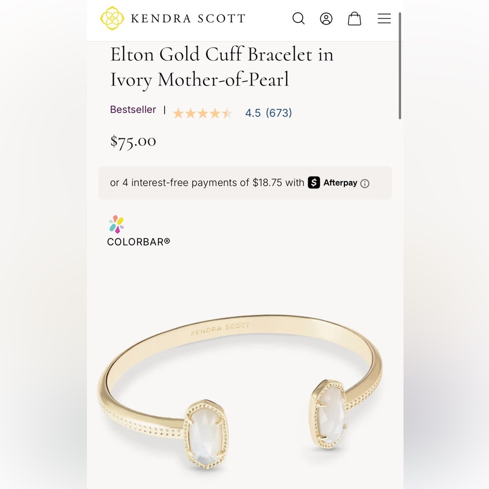Kendra Scott Gold Bracelet with Ivory Accents